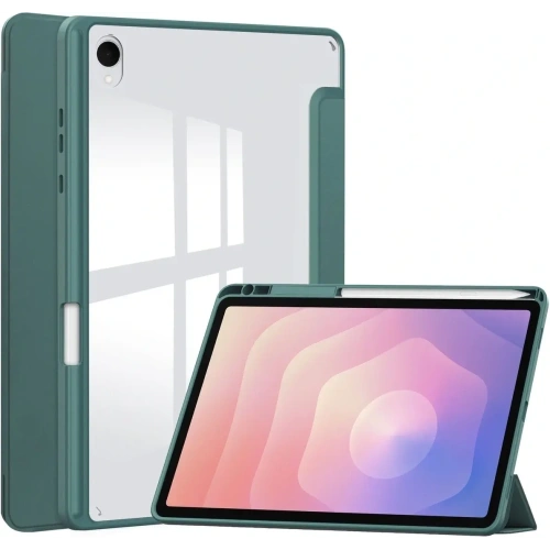 Etui z klapką Bizon Case Tab Clear Matt do Samsung Galaxy Tab S11 ciemnozielone