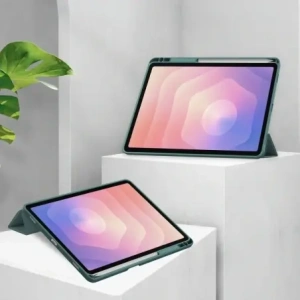 Etui z klapką Bizon Case Tab Clear Matt do Samsung Galaxy Tab S11 ciemnozielone