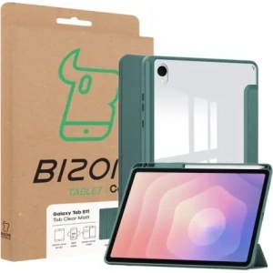Etui z klapką Bizon Case Tab Clear Matt do Samsung Galaxy Tab S11 ciemnozielone