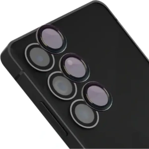 Szkło na aparat z aplikatorem Bizon Glass Snap Lens do Samsung Galaxy S25 FE czarna ramka