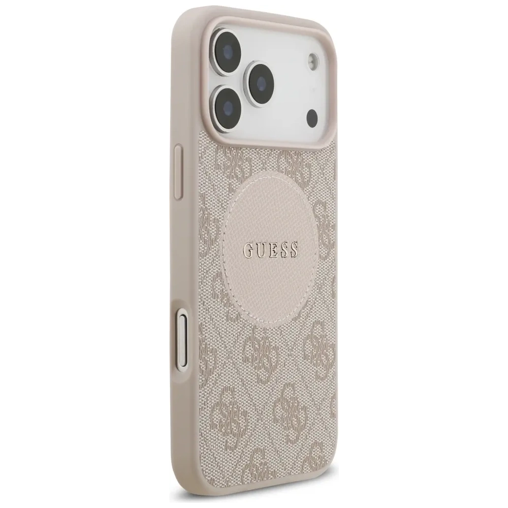 Etui Guess 4G Circle Classic Logo MagSafe do Apple iPhone 17 Pro Max różowy