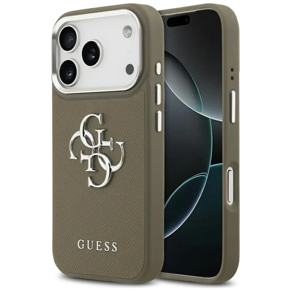 Etui Guess Grained Big 4G Classic Logo do Apple iPhone 17 Pro brązowy