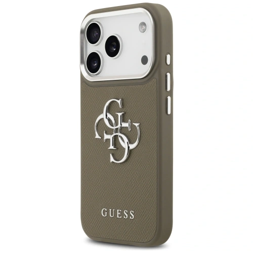 Etui Guess Grained Big 4G Classic Logo do Apple iPhone 17 Pro brązowy