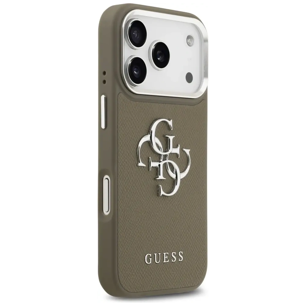 Etui Guess Grained Big 4G Classic Logo do Apple iPhone 17 Pro brązowy