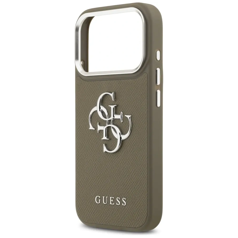 Etui Guess Grained Big 4G Classic Logo do Apple iPhone 17 Pro brązowy
