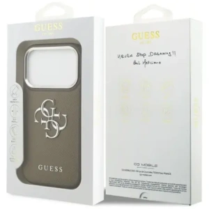 Etui Guess Grained Big 4G Classic Logo do Apple iPhone 17 Pro brązowy