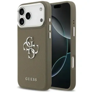 Etui Guess Grained Big 4G Classic Logo do Apple iPhone 17 Pro Max brązowy