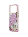 Etui Guess IML Glitter Flowers Triangle MagSafe do Apple iPhone 17 Pro Max fioletowy