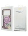 Etui Guess IML Glitter Flowers Triangle MagSafe do Apple iPhone 17 Pro Max fioletowy