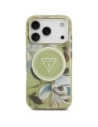 Etui Guess IML Glitter Flowers Triangle MagSafe do Apple iPhone 17 Pro Max zielony
