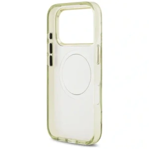 Etui Guess IML Glitter Flowers Triangle MagSafe do Apple iPhone 17 Pro Max zielony