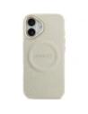 Etui Guess Peony Hot Stamp MagSafe do Apple iPhone 17 beżowy