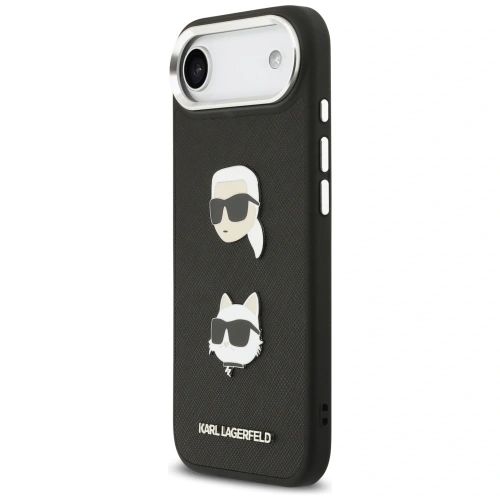 Etui Karl Lagerfeld FW Grained Karl & Choupette Heads Pins & Logo do Apple iPhone Air czarny