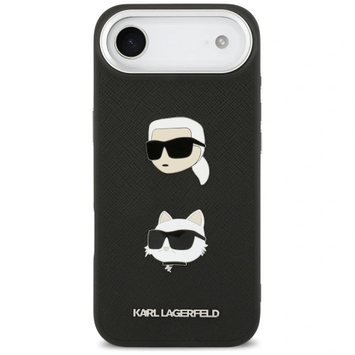 Etui Karl Lagerfeld FW Grained Karl & Choupette Heads Pins & Logo do Apple iPhone Air czarny