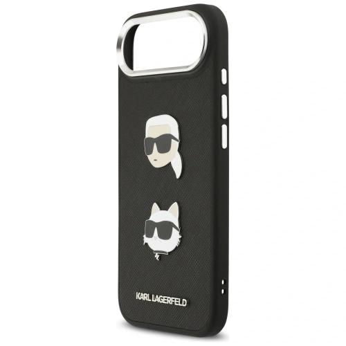 Etui Karl Lagerfeld FW Grained Karl & Choupette Heads Pins & Logo do Apple iPhone Air czarny