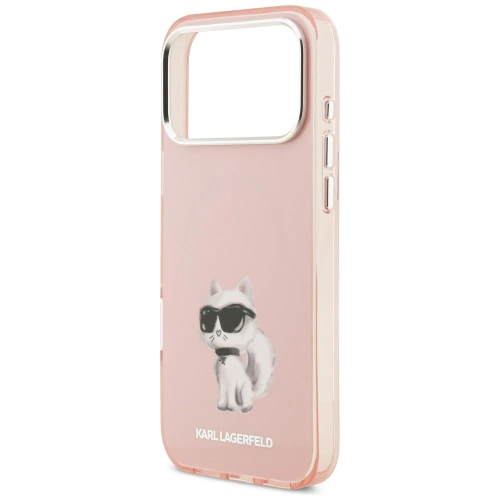 Etui Karl Lagerfeld IML Aquarelle Choupette & Logo MagSafe do Apple iPhone 17 Pro różowy