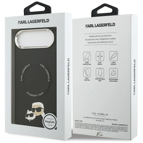 Etui Karl Lagerfeld Karl & Choupette Pins MagSafe do Apple iPhone Air czarny