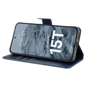 Etui z klapką Bizon Case Pocket do Xiaomi 15T granatowe Etui z klapką Bizon Case Pocket do Xiaomi 15T granatowe