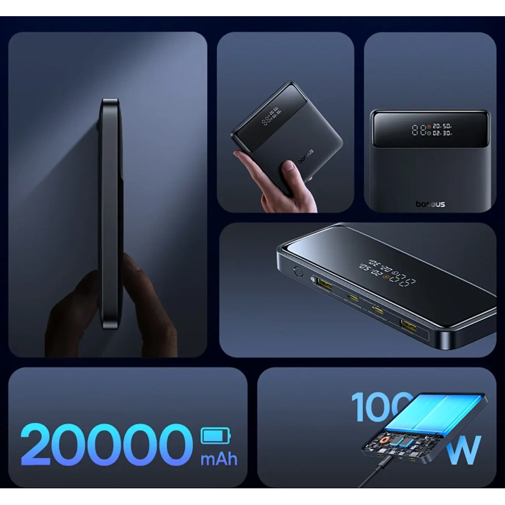 Powerbank Baseus Blade H1 20000mAh 100W z wyświetlaczem czarny