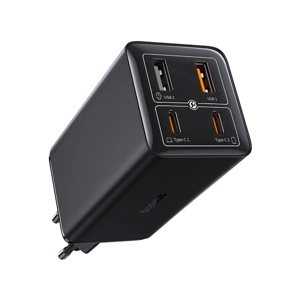 Ładowarka Baseus GaN6 Pro 100W 2xUSB-A, 2xUSB-C + kabel USB-C 100W 1m czarna