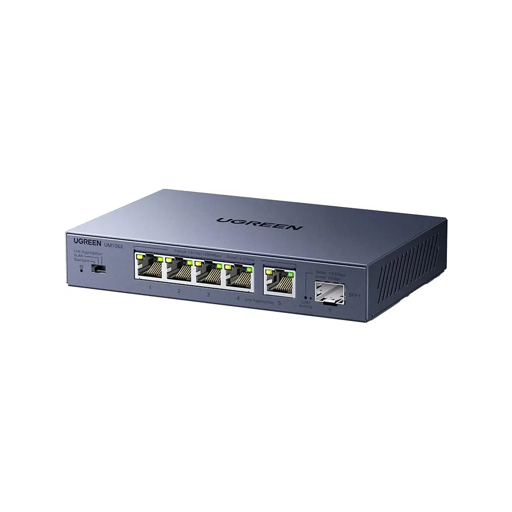 Przełącznik sieciowy Ugreen CM753, 6-portowy, 2.5 Gigabit Ethernet Przełącznik sieciowy Ugreen CM753, 6-portowy, 2.5 Gigabit Ethernet