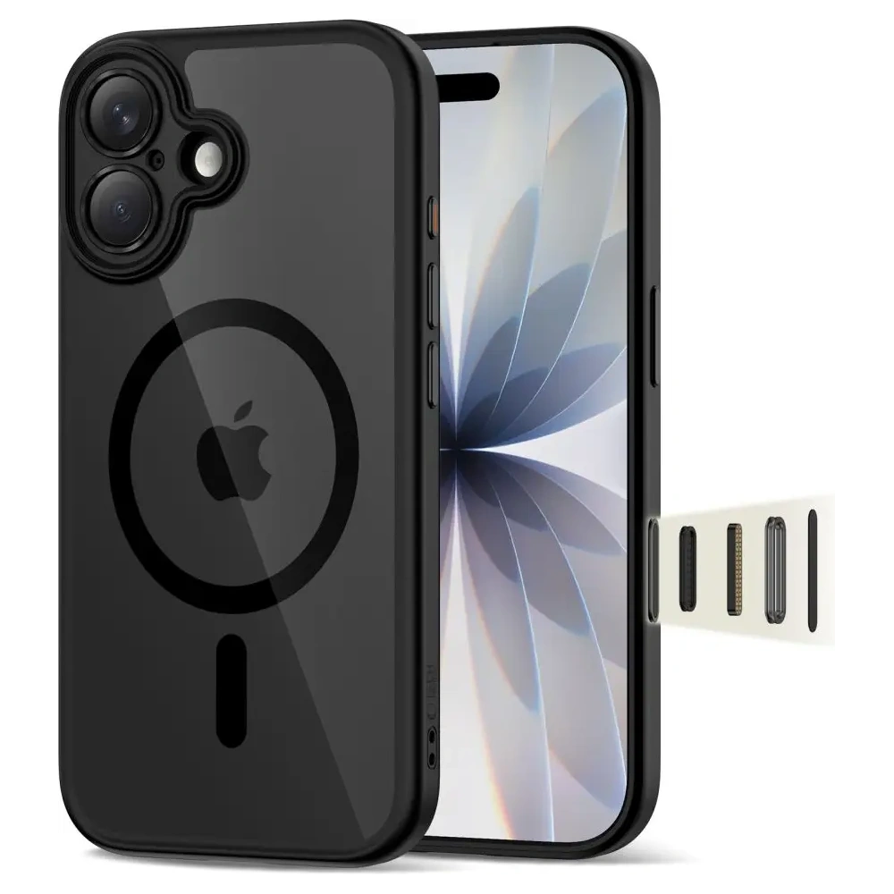 Etui Tech-Protect Magpeak MagSafe CC do Apple iPhone 17 Black/clear