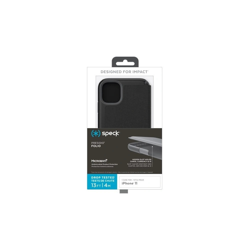 Hurtownia GSM - Etui Speck Presidio Folio iPhone 11 z kieszenią na karty + stand up Heathered Black/Slate Grey - SPK077BLK - {ean13} - Hurt