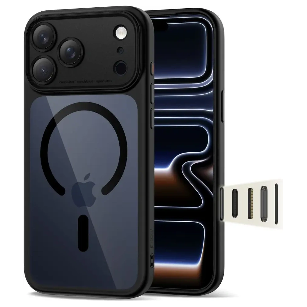 Etui Tech-Protect Magpeak MagSafe CC do Apple iPhone 17 Pro Black/clear