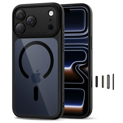 Etui Tech-Protect Magpeak MagSafe CC do Apple iPhone 17 Pro Black/clear