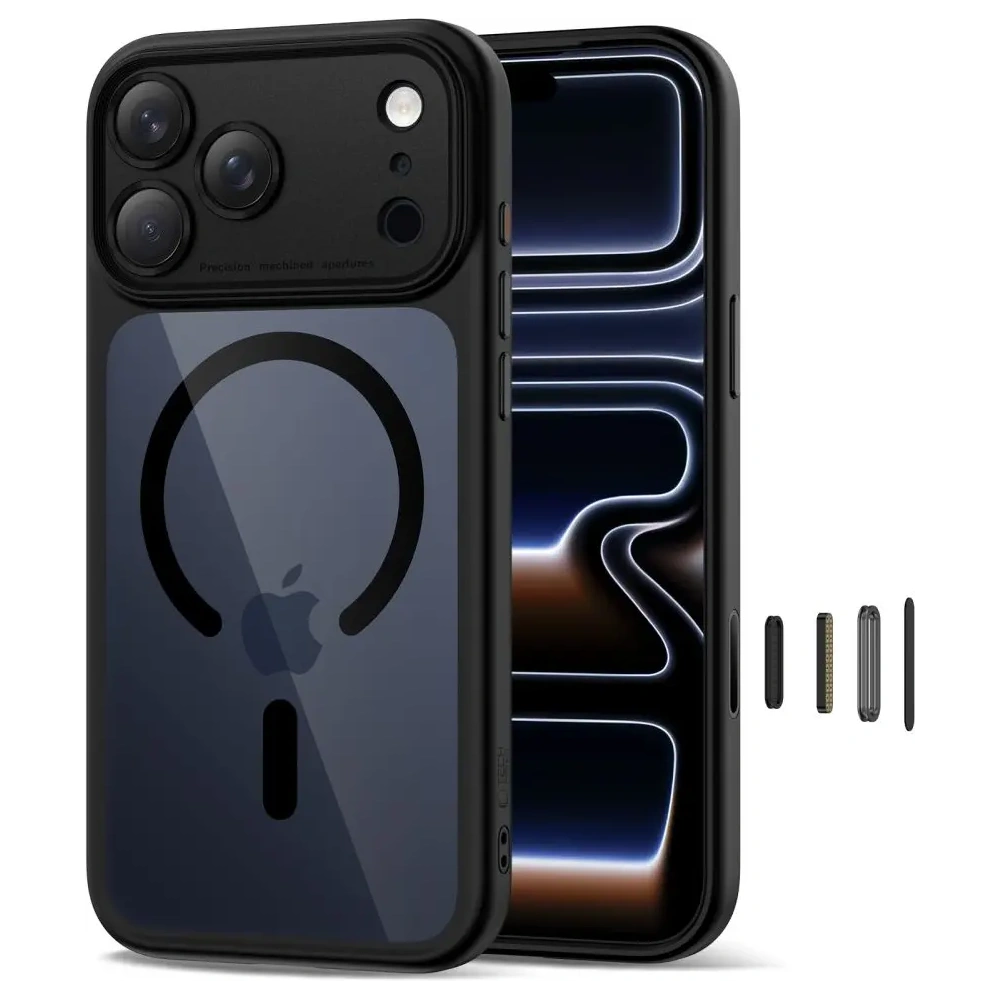 Etui Tech-Protect Magpeak MagSafe CC do Apple iPhone 17 Pro Black/clear