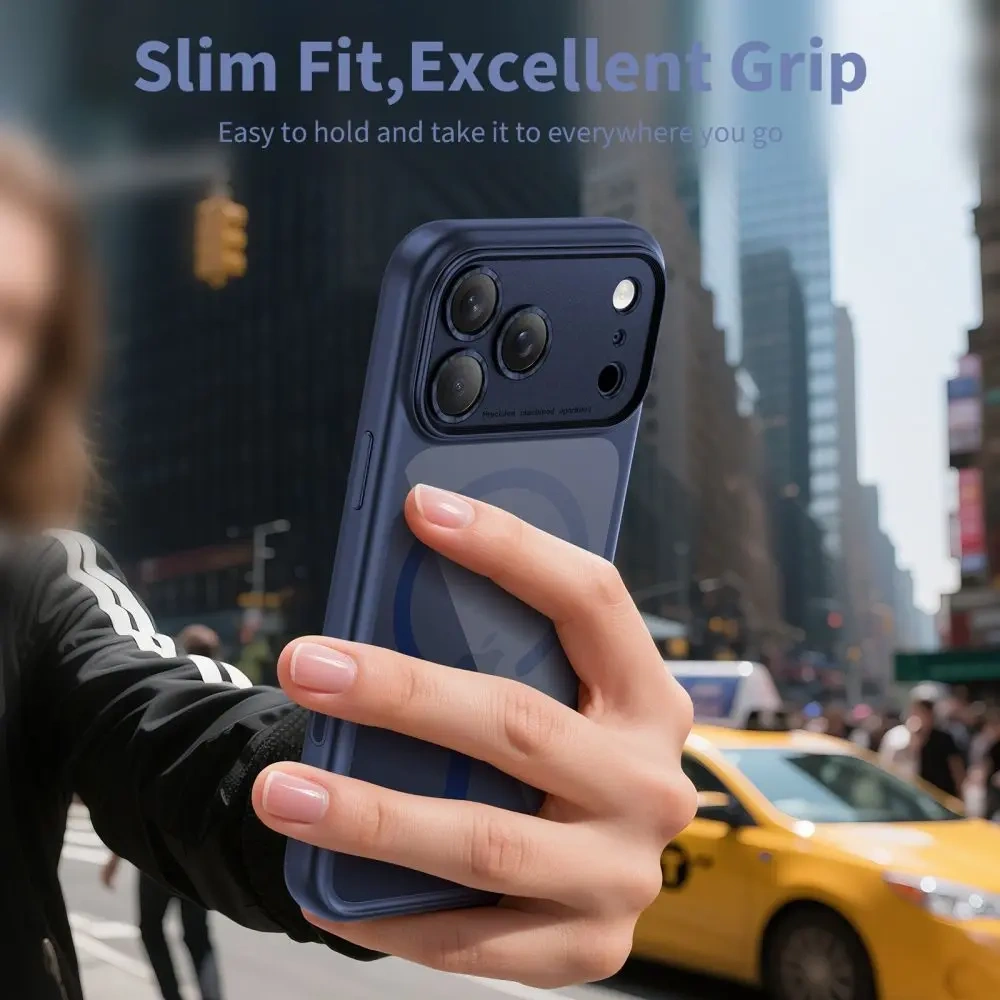 Etui Tech-Protect Magpeak MagSafe CC do Apple iPhone 17 Pro Max Deep Blue/clear