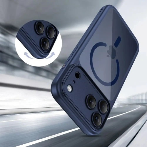 Etui Tech-Protect Magpeak MagSafe CC do Apple iPhone 17 Pro Max Deep Blue/clear