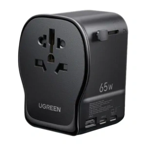 Uniwersalny adapter podróżny ładowarka sieciowa Ugreen S550, 65W, 2x USB-C, 1x USB-A