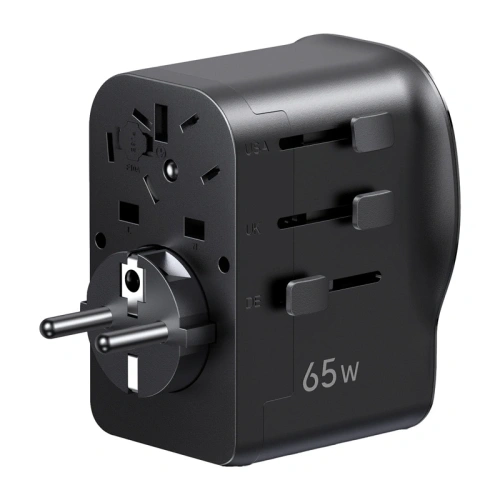 Uniwersalny adapter podróżny ładowarka sieciowa Ugreen S550, 65W, 2x USB-C, 1x USB-A