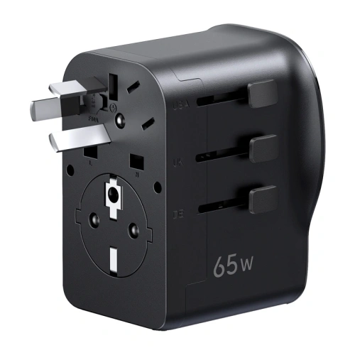 Uniwersalny adapter podróżny ładowarka sieciowa Ugreen S550, 65W, 2x USB-C, 1x USB-A
