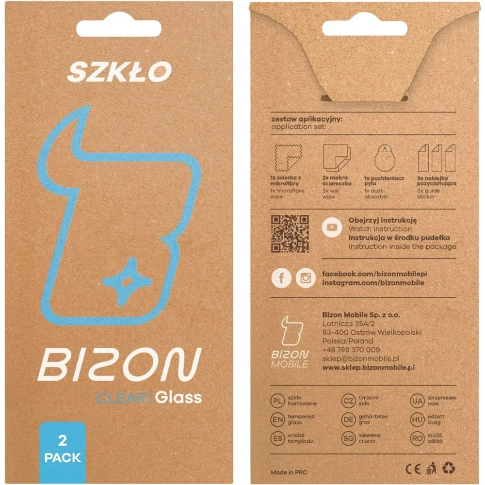 Szkło hartowane Bizon Glass Clear Duo Xiaomi Redmi Note 12 Pro 5G / Note 12 Pro Plus 5G 2-PACK Szkło hartowane Bizon Glass Clear Duo Xiaomi Redmi Note 12 Pro 5G / Note 12 Pro Plus 5G 2-PACK