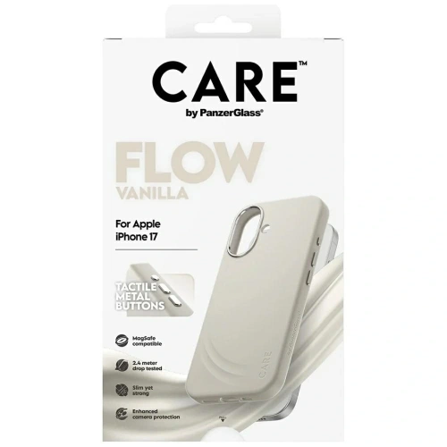 Etui CARE by PanzerGlass FLOW MagSafe iPhone 17 waniliowy