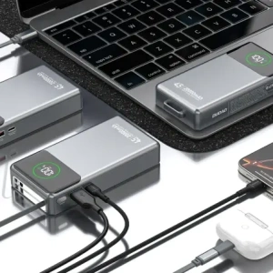 Powerbank Dudao K31 Pro 45W 20000mAh z wbudowanym zwijanym kablem USB-C - szary