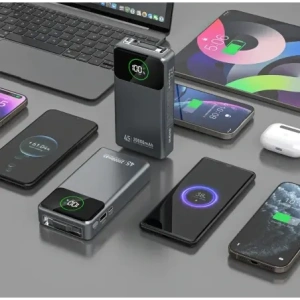 Powerbank Dudao K31 Pro 45W 20000mAh z wbudowanym zwijanym kablem USB-C - szary