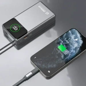 Powerbank Dudao K31 Pro 45W 20000mAh z wbudowanym zwijanym kablem USB-C - szary