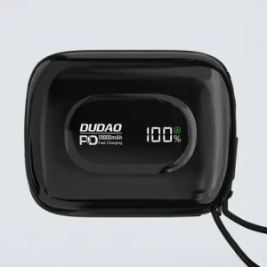 Powerbank Dudao K32 10000 mAh z wbudowanym kablem USB-C / Lightning - czarny