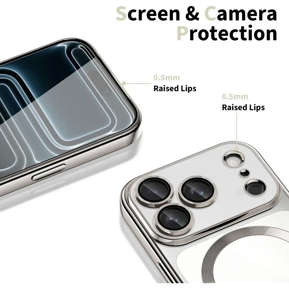 Etui Tech-Protect Flexair Magflex Magsafe iPhone 17 Pro Shiny Silver