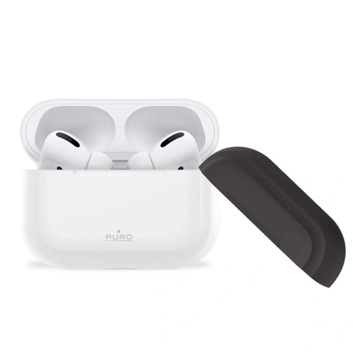 Etui PURO ICON Case Apple AirPods Pro z dodatkową osłonką (White + White Cap + Dark Grey Cap)