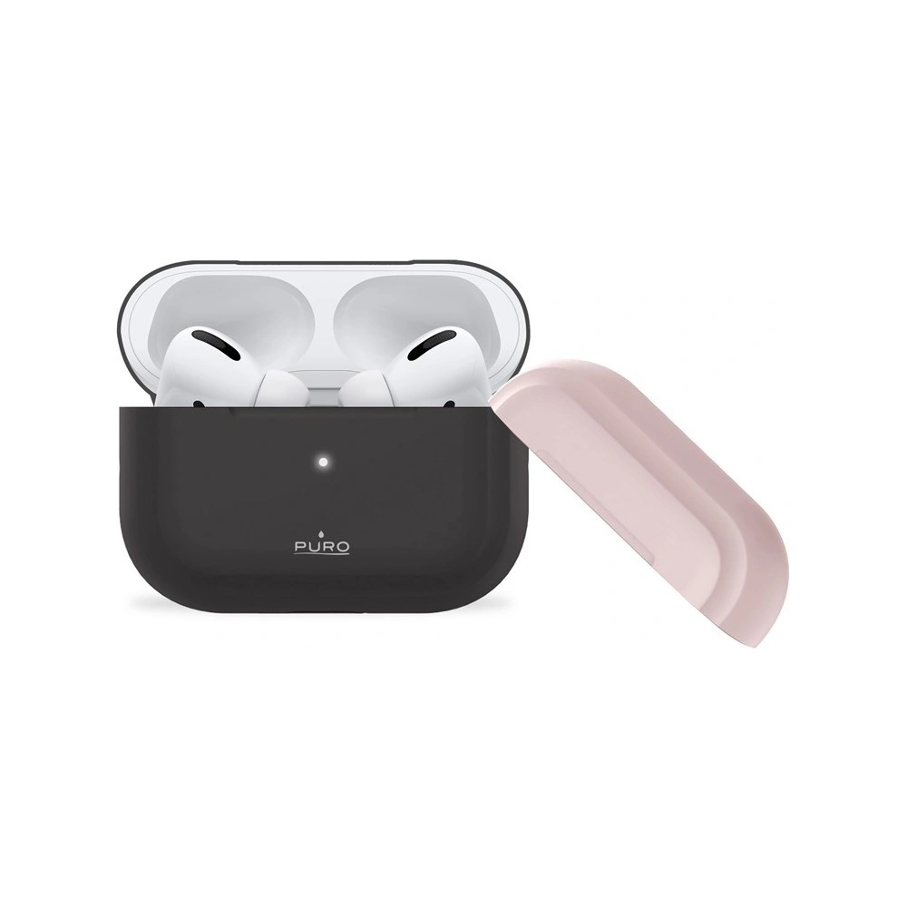 Hurtownia GSM - Etui PURO ICON Case Apple AirPods Pro s dodatečným krytem (Tmavě šedá + Tmavě šedý kryt a Růžový kryt) - PUR190GRY - {ean13} - Hurt