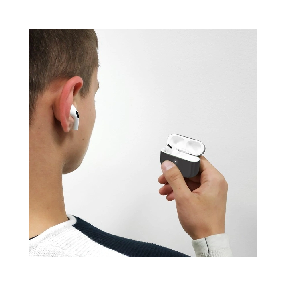 Wholesale PURO ICON Case Apple AirPods Pro (Dark Grey + Dark Grey Cap and Pink Cap) - PUR190GRY - {ean13} - Hurt