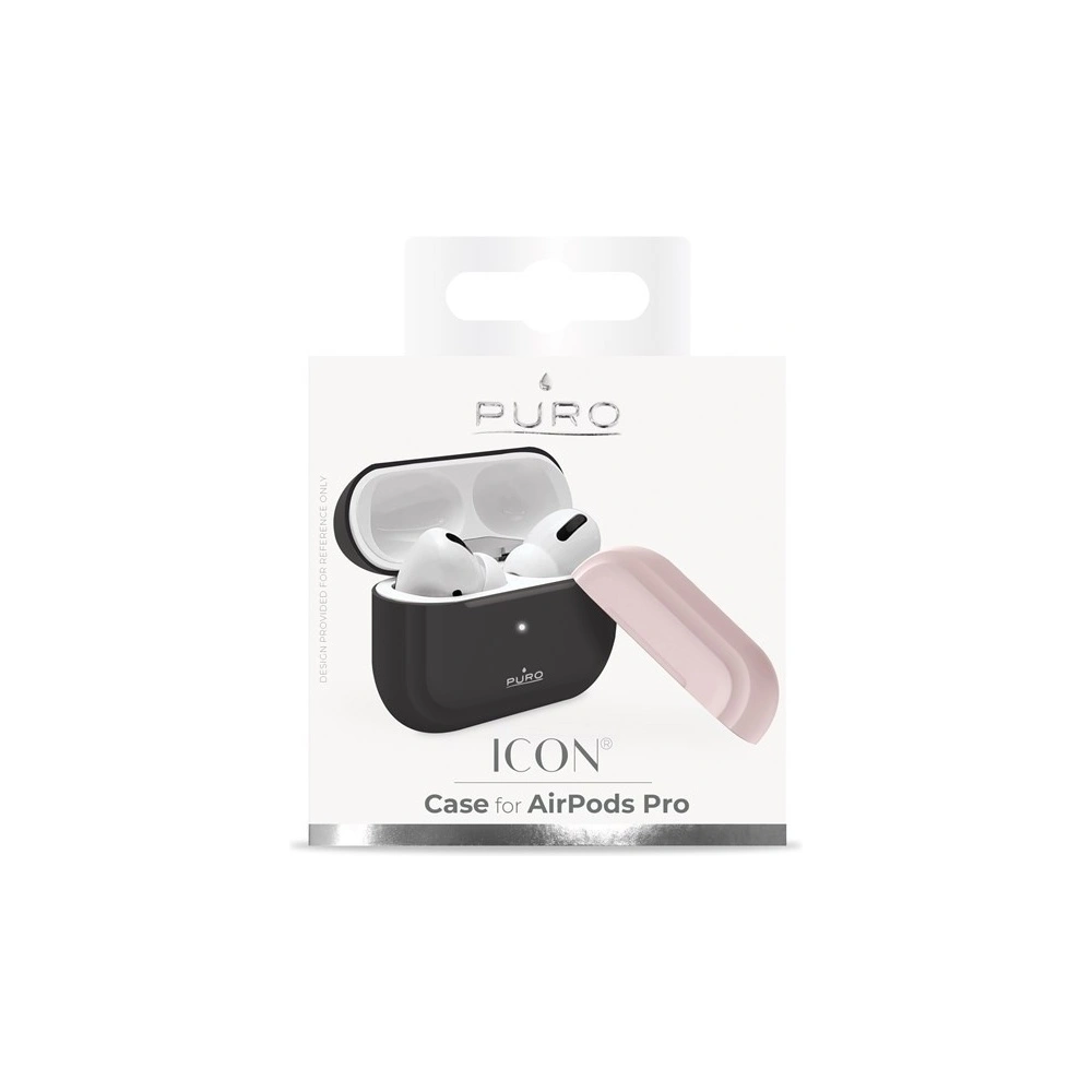 Wholesale PURO ICON Case Apple AirPods Pro (Dark Grey + Dark Grey Cap and Pink Cap) - PUR190GRY - {ean13} - Hurt