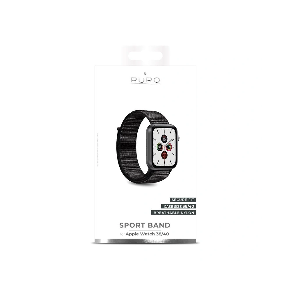 Wholesale Nylon strap PURO Band Apple Watch 4/5/6/7/SE/8/9/10 40/41/42mm (Black) - PUR191BLK - {ean13} - Hurt