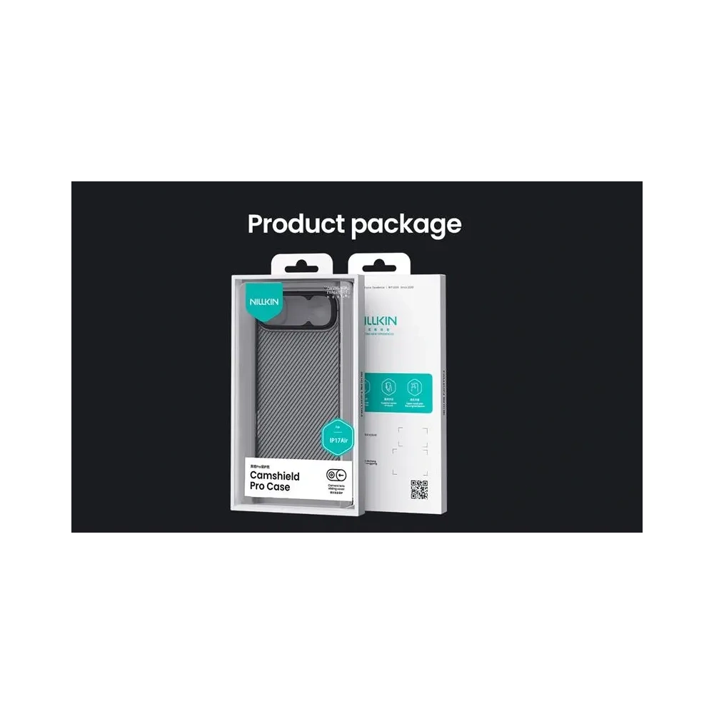 Etui Nillkin Camshield Pro z osłoną aparatu iPhone 17 Air Transparent Black / Przezroczysty Czarny