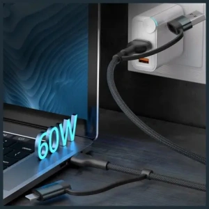 Kabel 3MK Hyper Cable N-SERIES USB-A / USB-C / USB-C/Lightning 1.2m 9V/2A 60W