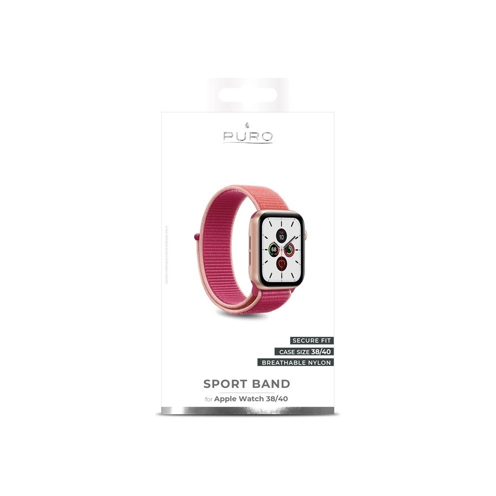 Hurtownia GSM - Nylonový pásek PURO Band Apple Watch 4/5/6/7/SE/8/9/10 40/41/42mm (Korálový/Růžový) - PUR193PNK - {ean13} - Hurt